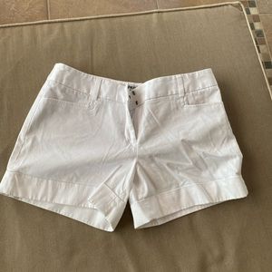 Express white “editor” cotton editor shorts
